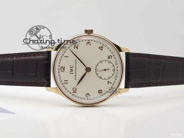 MIROTIME 0325 Compact Portuguese IW545409 RG ZF 1:1 Best Edition White Dial On Brown Leather Strap A 7336